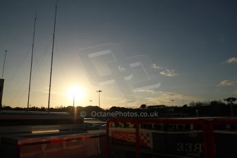 World © Octane Photographic Ltd. Paddock at Sunset. Friday 27th February 2015, F1 Winter test #3, Circuit de Barcelona-Catalunya, Spain Test 2 Day 2. Digital Ref : 1193LB7L6547