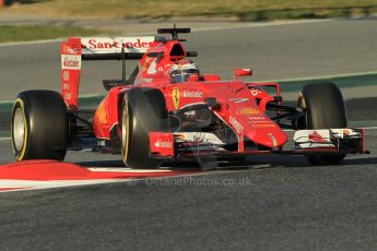 World © Octane Photographic Ltd. Scuderia Ferrari SF15-T– Kimi Raikkonen. Saturday 28th February 2015, F1 Winter test #3, Circuit de Barcelona-Catalunya, Spain Test 2 Day 3. Digital Ref: 1194CB1L2341