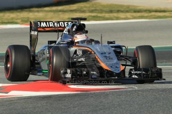 World © Octane Photographic Ltd. Sahara Force India VJM08 – Nico Hulkenberg Saturday 28th February 2015, F1 Winter test #3, Circuit de Barcelona-Catalunya, Spain Test 2 Day 3. Digital Ref: 1194CB1L3061