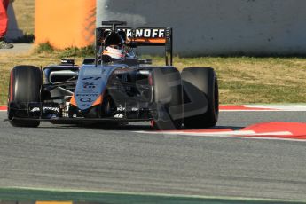 World © Octane Photographic Ltd. Sahara Force India VJM08 – Nico Hulkenberg Saturday 28th February 2015, F1 Winter test #3, Circuit de Barcelona-Catalunya, Spain Test 2 Day 3. Digital Ref: 1194CB1L3099