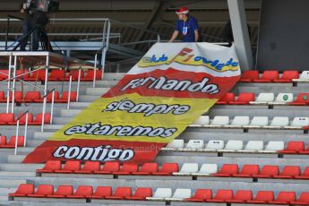 World © Octane Photographic Ltd. McLaren Honda - Fernando Alonso Fan in the grandstand. Saturday 28th February 2015, F1 Winter test #3, Circuit de Barcelona-Catalunya, Spain Test 2 Day 3. Digital Ref: 1194CB1L3249