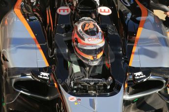 World © Octane Photographic Ltd. Sahara Force India VJM08 – Nico Hulkenberg. Saturday 28th February 2015, F1 Winter test #3, Circuit de Barcelona-Catalunya, Spain Test 2 Day 3. Digital Ref: 1194CB1L3271