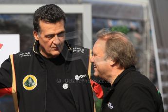 World © Octane Photographic Ltd. Lotus F1 Team - Federico Gastaldi and Sahara Force India - Robert Fernley - both Deputy Team Principles. 28th February 2015, F1 Winter test #3, Circuit de Barcelona-Catalunya, Spain Test 2 Day 3. Digital Ref :1194CB1L3529