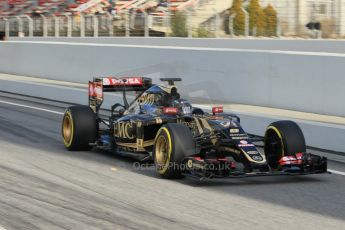 World © Octane Photographic Ltd. Lotus F1 Team E23 Hybrid – Romain Grosjean 28th February 2015, F1 Winter test #3, Circuit de Barcelona-Catalunya, Spain Test 2 Day 3. Digital Ref :1194CB1L3536