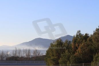 World © Octane Photographic Ltd. A misty morning in the hills before the start of the test. Saturday 28th February 2015, F1 Winter test #3, Circuit de Barcelona-Catalunya, Spain Test 2 Day 3. Digital Ref: 1194CB7B1252