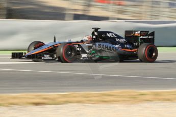 World © Octane Photographic Ltd. Sahara Force India VJM08 – Nico Hulkenberg Saturday 28th February 2015, F1 Winter test #3, Circuit de Barcelona-Catalunya, Spain Test 2 Day 3. Digital Ref: 1194CB7B1291