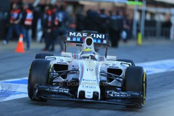 World © Octane Photographic Ltd. Williams Martini Racing FW37 – Felipe Massa Saturday 28th February 2015, F1 Winter test #3, Circuit de Barcelona-Catalunya, Spain Test 2 Day 3. Digital Ref: 1194LB1D2462