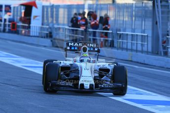 World © Octane Photographic Ltd. Williams Martini Racing FW37 – Felipe Massa Saturday 28th February 2015, F1 Winter test #3, Circuit de Barcelona-Catalunya, Spain Test 2 Day 3. Digital Ref: 1194LB1D2498