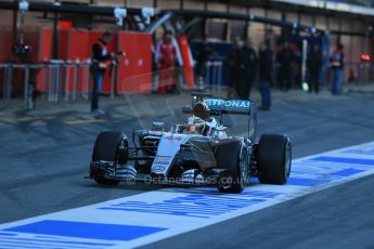 World © Octane Photographic Ltd. Mercedes AMG Petronas F1 W06 Hybrid – Lewis Hamilton. Saturday 28th February 2015, F1 Winter test #3, Circuit de Barcelona-Catalunya, Spain Test 2 Day 3. Digital Ref : 1194LB1D2544