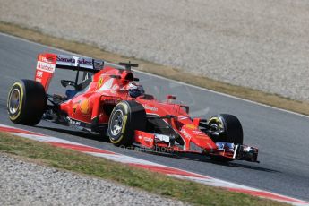 World © Octane Photographic Ltd. Scuderia Ferrari SF15-T– Kimi Raikkonen. Saturday 28th February 2015, F1 Winter test #3, Circuit de Barcelona-Catalunya, Spain Test 2 Day 3. Digital Ref: 1194LB1D3000