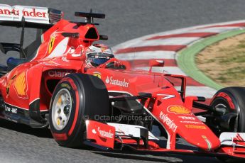 World © Octane Photographic Ltd. Scuderia Ferrari SF15-T– Kimi Raikkonen. Saturday 28th February 2015, F1 Winter test #3, Circuit de Barcelona-Catalunya, Spain Test 2 Day 3. Digital Ref: 1194LB1D3117