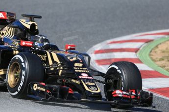 World © Octane Photographic Ltd. Lotus F1 Team E23 Hybrid – Romain Grosjean 28th February 2015, F1 Winter test #3, Circuit de Barcelona-Catalunya, Spain Test 2 Day 3. Digital Ref : 1194LB1D3204