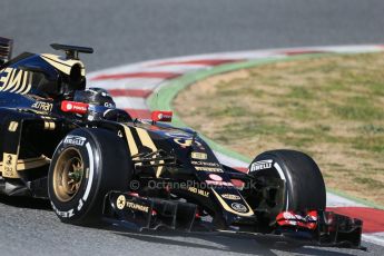 World © Octane Photographic Ltd. Lotus F1 Team E23 Hybrid – Romain Grosjean 28th February 2015, F1 Winter test #3, Circuit de Barcelona-Catalunya, Spain Test 2 Day 3. Digital Ref : 1194LB1D3247