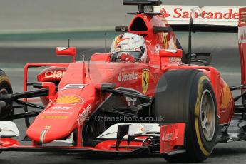 World © Octane Photographic Ltd. Scuderia Ferrari SF15-T– Sebastian Vettel. Sunday 1st March 2015, F1 Winter test #3, Circuit de Barcelona-Catalunya, Spain Test 2 Day 4. Digital Ref: 1195CB1L3767
