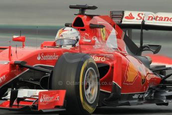 World © Octane Photographic Ltd. Scuderia Ferrari SF15-T– Sebastian Vettel. Sunday 1st March 2015, F1 Winter test #3, Circuit de Barcelona-Catalunya, Spain Test 2 Day 4. Digital Ref: 1195CB1L3993