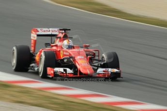 World © Octane Photographic Ltd. Scuderia Ferrari SF15-T– Sebastian Vettel. Sunday 1st March 2015, F1 Winter test #3, Circuit de Barcelona-Catalunya, Spain Test 2 Day 4. Digital Ref: 1195CB1L4283