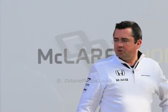 World © Octane Photographic Ltd. McLaren Honda - Eric Boullier. Saturday. Sunday 1st March 2015, F1 Winter test #3, Circuit de Barcelona-Catalunya, Spain Test 2 Day 4. Digital Ref: 1195CB1L4545