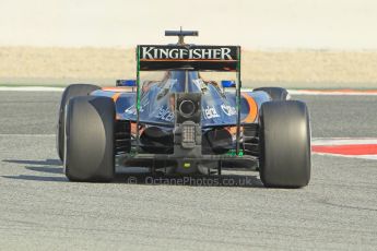 World © Octane Photographic Ltd. Sahara Force India VJM08 – Sergio Perez. Sunday 1st March 2015, F1 Winter test #3, Circuit de Barcelona-Catalunya, Spain Test 2 Day 4. Digital Ref: 1195CB1L4689