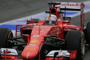 World © Octane Photographic Ltd. Scuderia Ferrari SF15-T– Sebastian Vettel. Sunday 1st March 2015, F1 Winter test #3, Circuit de Barcelona-Catalunya, Spain Test 2 Day 4. Digital Ref: 1195LB1D3297