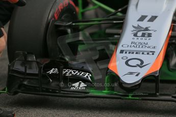 World © Octane Photographic Ltd. Sahara Force India VJM08 – Sergio Perez. Sunday 1st March 2015, F1 Winter test #3, Circuit de Barcelona-Catalunya, Spain Test 2 Day 4. Digital Ref: 1195LB1D3423