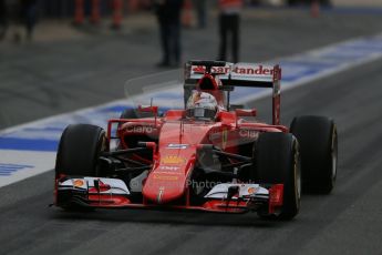 World © Octane Photographic Ltd. Scuderia Ferrari SF15-T– Sebastian Vettel. Sunday 1st March 2015, F1 Winter test #3, Circuit de Barcelona-Catalunya, Spain Test 2 Day 4. Digital Ref: 1195LB1D3432