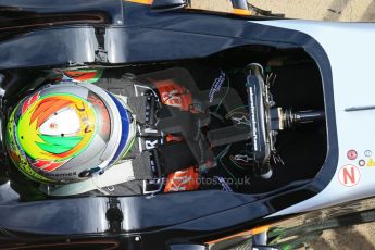 World © Octane Photographic Ltd. Sahara Force India VJM08 – Sergio Perez. Sunday 1st March 2015, F1 Winter test #3, Circuit de Barcelona-Catalunya, Spain Test 2 Day 4. Digital Ref: 1195LB1D3928