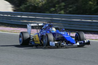 World © Octane Photographic Ltd. Sauber F1 Team C34-Ferrari – Marcus Ericsson. Sunday 1st February 2015, Formula 1 Winter testing, Jerez de la Frontera, Spain. Digital Ref : 1180CB1D1340