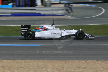 World © Octane Photographic Ltd. Williams Martini Racing FW37 Valtteri Bottas. Sunday 1st February 2015, Formula 1 Winter testing, Jerez de la Frontera, Spain. Digital Ref: 1180CB1D1352