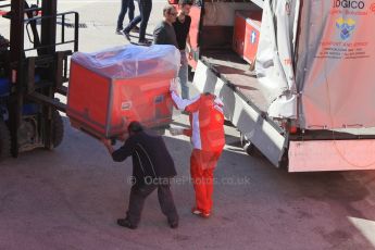 World © Octane Photographic Ltd. Scuderia Ferrari SF-15T parts arrive. Sunday 1st February 2015, Formula 1 Winter testing, Jerez de la Frontera, Spain. Digital Ref: 1180CB1D1556