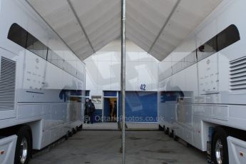 World © Octane Photographic Ltd. Williams Martini Racing paddock setup. Sunday 1st February 2015, Formula 1 Winter testing, Jerez de la Frontera, Spain. Digital Ref: 1180CB7D0083