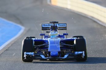 World © Octane Photographic Ltd. Sauber F1 Team C34-Ferrari – Marcus Ericsson. Sunday 1st February 2015, Formula 1 Winter testing, Jerez de la Frontera, Spain. Digital Ref : 1180LB1D1180
