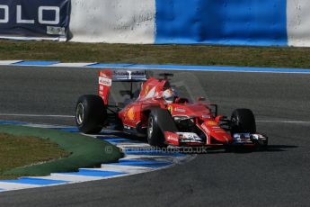 World © Octane Photographic Ltd. Scuderia Ferrari SF-15T– Sebastian Vettel. Sunday 1st February 2015, Formula 1 Winter testing, Jerez de la Frontera, Spain. Digital Ref: 1180LB1D1457