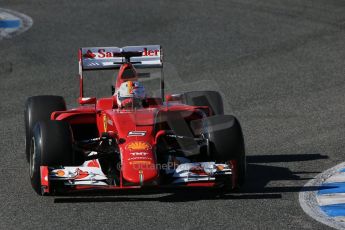 World © Octane Photographic Ltd. Scuderia Ferrari SF-15T– Sebastian Vettel. Sunday 1st February 2015, Formula 1 Winter testing, Jerez de la Frontera, Spain. Digital Ref: 1180LB1D1491