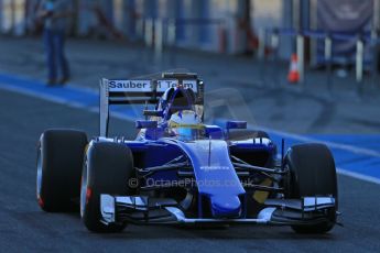 World © Octane Photographic Ltd. Sauber F1 Team C34-Ferrari – Marcus Ericsson. Sunday 1st February 2015, Formula 1 Winter testing, Jerez de la Frontera, Spain. Digital Ref :