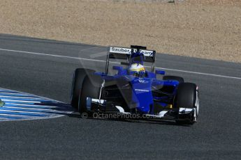 World © Octane Photographic Ltd. Sauber F1 Team C34-Ferrari – Marcus Ericsson. Sunday 1st February 2015, Formula 1 Winter testing, Jerez de la Frontera, Spain. Digital Ref : 1181LB1D1362