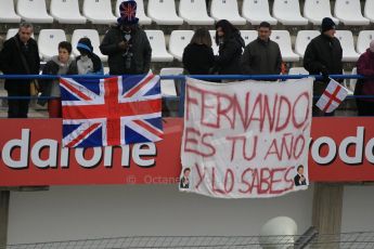 World © Octane Photographic Ltd. Lewis Hamilton and Fernando Alonso fans. Monday 2nd February 2015, Formula 1 Winter testing, Jerez de la Frontera, Spain. Digital Ref : 1182CB1D1732