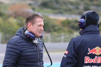 World © Octane Photographic Ltd. Scuderia Toro Rosso – Jos Verstappen and Franz Tost. Monday 2nd February 2015, Formula 1 Winter testing, Jerez de la Frontera, Spain. Digital Ref: 1182CB1D1867