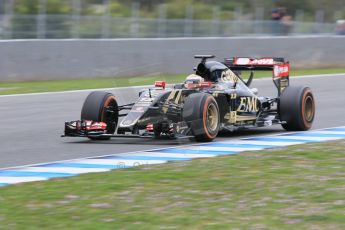World © Octane Photographic Ltd. Lotus F1 Team E23 Hybrid – Pastor Maldonado. Monday 2nd February 2015, Formula 1 Winter testing, Jerez de la Frontera, Spain. Digital Ref: 1182CB1D2070
