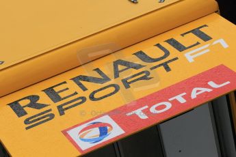 World © Octane Photographic Ltd. Renault Sport F1 logo in the rain. Monday 2nd February 2015, Formula 1 Winter testing, Jerez de la Frontera, Spain. Digital Ref: 1182CB1D2227