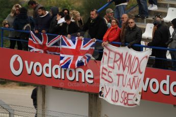 World © Octane Photographic Ltd. Lewis Hamilton and Fernando Alonso fans. Monday 2nd February 2015, Formula 1 Winter testing, Jerez de la Frontera, Spain. Digital Ref: 1182CB7D9721