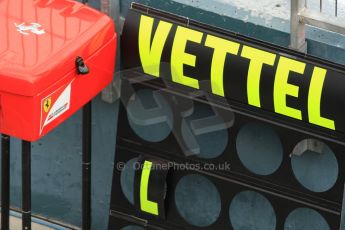 World © Octane Photographic Ltd. Scuderia Ferrari – Sebastian Vettel's pit board. Monday 2nd  February 2015, Formula 1 Winter testing, Jerez de la Frontera, Spain. Digital Ref: 1182CB7D9722