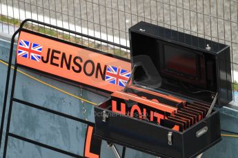 World © Octane Photographic Ltd. McLaren Honda - Jenson Button's pit board. Monday 2nd  February 2015, Formula 1 Winter testing, Jerez de la Frontera, Spain.Digital Ref: 1182CB7D9726