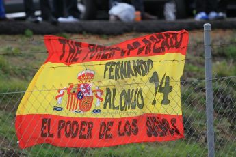 World © Octane Photographic Ltd. McLaren Honda – Fernando Alonso fans flag. Tuesday 3rd February 2015, Formula 1 Winter testing, Jerez de la Frontera, Spain. Digital Ref: 1183CB1D2725