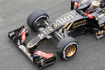 World © Octane Photographic Ltd. Lotus F1 Team E23 Hybrid with new sponsor Capriza – Pastor Maldonado. Tuesday 3rd February 2015, Formula 1 Winter testing, Jerez de la Frontera, Spain. Digital Ref: 1183CB1D3091