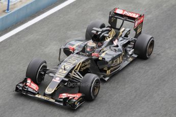 World © Octane Photographic Ltd. Lotus F1 Team E23 Hybrid with new sponsor Capriza – Pastor Maldonado. Tuesday 3rd February 2015, Formula 1 Winter testing, Jerez de la Frontera, Spain. Digital Ref: 1183CB1D3170
