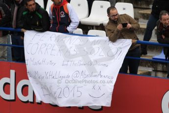 World © Octane Photographic Ltd. McLaren Honda – Fernando Alonso fans flag. Tuesday 3rd February 2015, Formula 1 Winter testing, Jerez de la Frontera, Spain. Digital Ref: 1183CB7D9868