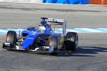 World © Octane Photographic Ltd. Sauber F1 Team C34-Ferrari – Marcus Ericsson. Wednesday 4th February 2015, Formula 1 Winter testing, Jerez de la Frontera, Spain. Digital Ref : 1184CB1D3676