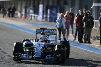 World © Octane Photographic Ltd. Mercedes AMG Petronas F1 W06 Hybrid – Lewis Hamilton. Wednesday 4th February 2015, Formula 1 Winter testing, Jerez de la Frontera, Spain. Digital Ref : 1184LB1D3979