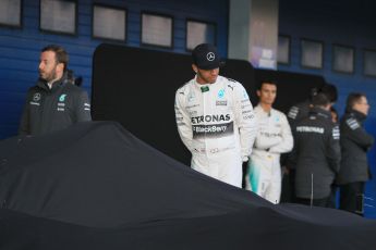 World © Octane Photographic Ltd. Mercedes AMG Petronas F1 W06 Hybrid launch - Lewis Hamilton. Sunday 1st February 2015, Formula 1 Winter testing, Jerez de la Frontera, Spain. Digital Ref : 1181CB1D0846