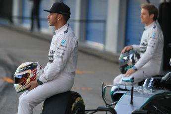 World © Octane Photographic Ltd. Mercedes AMG Petronas F1 W06 Hybrid launch - Lewis Hamilton. Sunday 1st February 2015, Formula 1 Winter testing, Jerez de la Frontera, Spain. Digital Ref : 1181CB1D0911